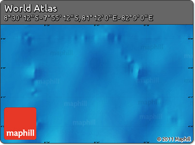 Physical Map of the Area around 8° 12' 42" S, 81° 40' 30" E