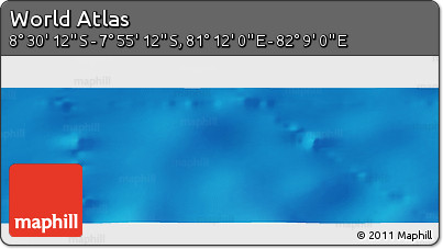 Shaded Relief Panoramic Map of the Area around 8° 12' 42" S, 81° 40' 30" E