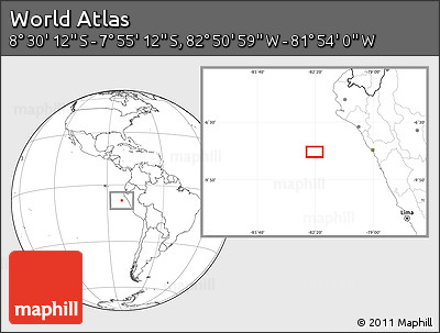 Blank Location Map of the Area around 8° 12' 42" S, 82° 22' 30" W