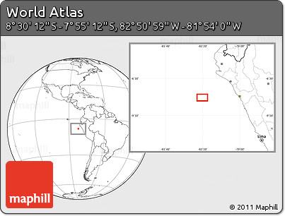 Blank Location Map of the Area around 8° 12' 42" S, 82° 22' 30" W