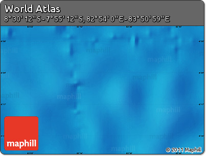 Physical Map of the Area around 8° 12' 42" S, 83° 22' 30" E