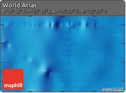 Shaded Relief Map of the Area around 8° 12' 42" S, 85° 4' 29" E