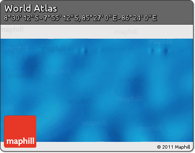 Shaded Relief 3D Map of the Area around 8° 12' 42" S, 85° 55' 30" E