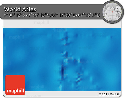 Shaded Relief 3D Map of the Area around 8° 12' 42" S, 86° 46' 30" E