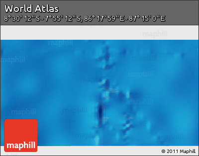 Shaded Relief 3D Map of the Area around 8° 12' 42" S, 86° 46' 30" E