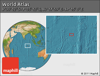 Satellite Location Map of the Area around 8° 12' 42" S, 86° 46' 30" E