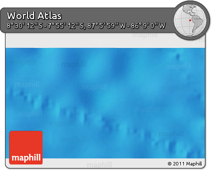 Shaded Relief 3D Map of the Area around 8° 12' 42" S, 86° 37' 30" W