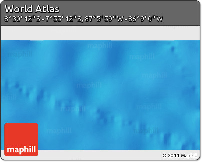 Shaded Relief 3D Map of the Area around 8° 12' 42" S, 86° 37' 30" W