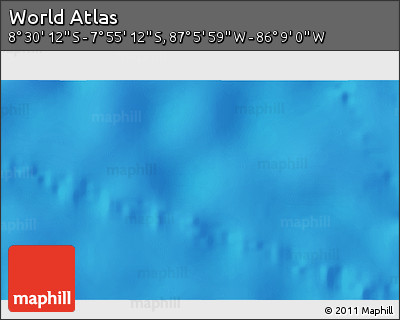 Shaded Relief 3D Map of the Area around 8° 12' 42" S, 86° 37' 30" W
