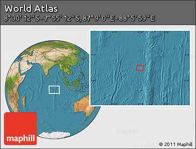 Satellite Location Map of the Area around 8° 12' 42" S, 87° 37' 30" E
