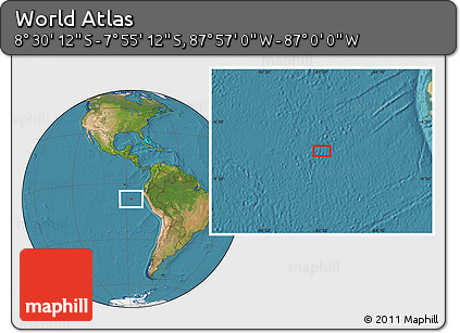 Satellite Location Map of the Area around 8° 12' 42" S, 87° 28' 29" W