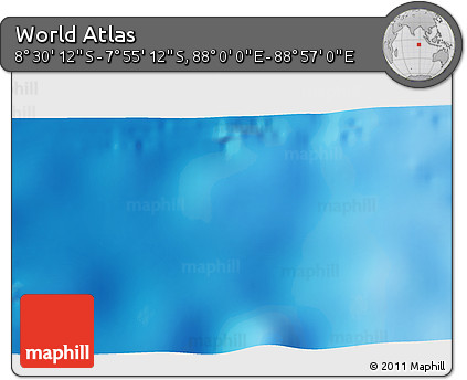 Shaded Relief 3D Map of the Area around 8° 12' 42" S, 88° 28' 29" E