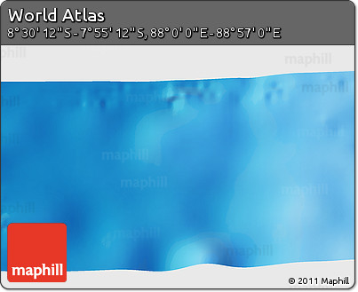 Shaded Relief 3D Map of the Area around 8° 12' 42" S, 88° 28' 29" E