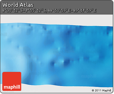 Shaded Relief 3D Map of the Area around 8° 12' 42" S, 89° 19' 29" E