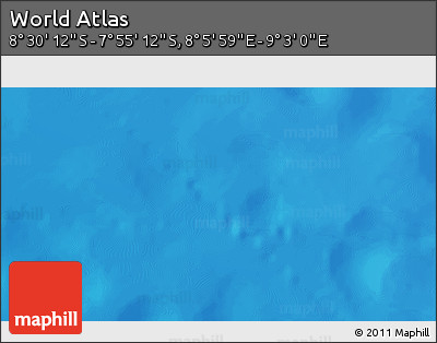 Physical 3D Map of the Area around 8° 12' 42" S, 8° 34' 29" E