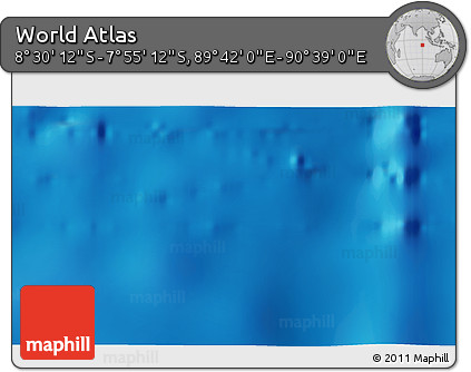 Shaded Relief 3D Map of the Area around 8° 12' 42" S, 90° 10' 30" E
