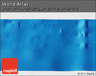 Shaded Relief 3D Map of the Area around 8° 12' 42" S, 90° 10' 30" E