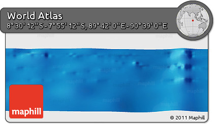 Shaded Relief Panoramic Map of the Area around 8° 12' 42" S, 90° 10' 30" E