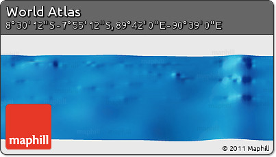 Shaded Relief Panoramic Map of the Area around 8° 12' 42" S, 90° 10' 30" E