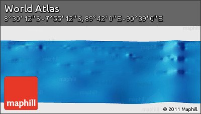 Shaded Relief Panoramic Map of the Area around 8° 12' 42" S, 90° 10' 30" E
