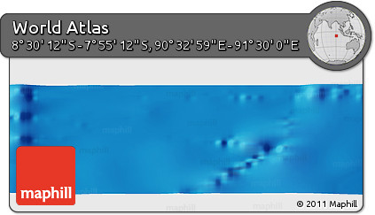 Shaded Relief Panoramic Map of the Area around 8° 12' 42" S, 91° 1' 30" E
