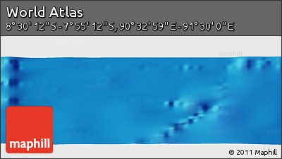 Shaded Relief Panoramic Map of the Area around 8° 12' 42" S, 91° 1' 30" E