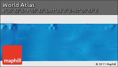 Physical Panoramic Map of the Area around 8° 12' 42" S, 91° 52' 30" E