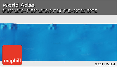 Shaded Relief Panoramic Map of the Area around 8° 12' 42" S, 91° 52' 30" E