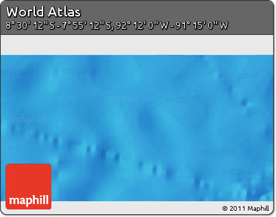 Shaded Relief 3D Map of the Area around 8° 12' 42" S, 91° 43' 29" W