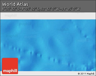 Shaded Relief 3D Map of the Area around 8° 12' 42" S, 91° 43' 29" W