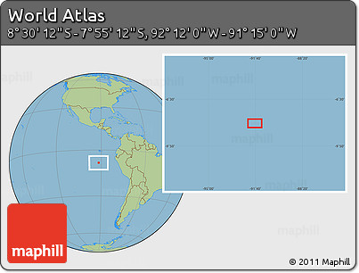 Savanna Style Location Map of the Area around 8° 12' 42" S, 91° 43' 29" W