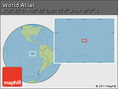 Savanna Style Location Map of the Area around 8° 12' 42" S, 91° 43' 29" W