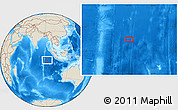 Shaded Relief Location Map of the area around 8° 12' 42" S, 92° 43' 29" E