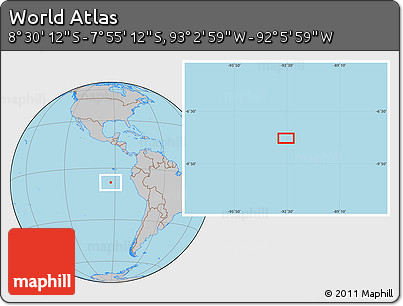 Gray Location Map of the Area around 8° 12' 42" S, 92° 34' 29" W