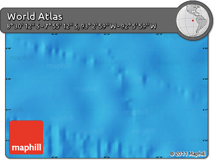Physical Map of the Area around 8° 12' 42" S, 92° 34' 29" W