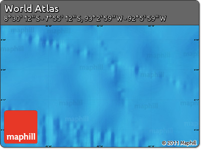 Physical Map of the Area around 8° 12' 42" S, 92° 34' 29" W