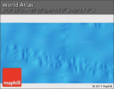 Physical 3D Map of the Area around 8° 12' 42" S, 93° 25' 30" W