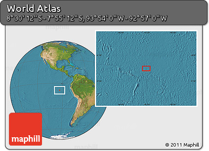 Satellite Location Map of the Area around 8° 12' 42" S, 93° 25' 30" W