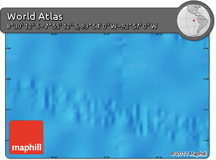 Physical Map of the Area around 8° 12' 42" S, 93° 25' 30" W