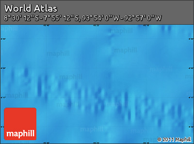 Physical Map of the Area around 8° 12' 42" S, 93° 25' 30" W