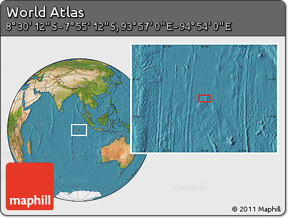 Satellite Location Map of the Area around 8° 12' 42" S, 94° 25' 30" E