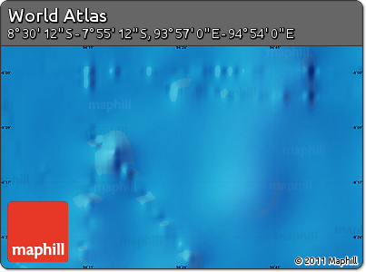 Shaded Relief Map of the Area around 8° 12' 42" S, 94° 25' 30" E