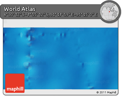 Shaded Relief 3D Map of the Area around 8° 12' 42" S, 95° 16' 30" E