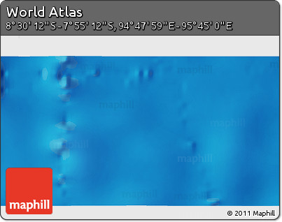 Shaded Relief 3D Map of the Area around 8° 12' 42" S, 95° 16' 30" E
