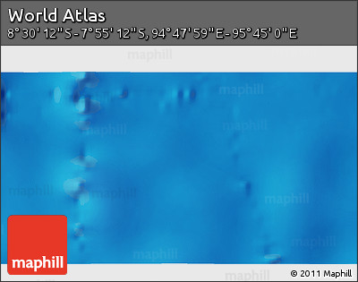 Shaded Relief 3D Map of the Area around 8° 12' 42" S, 95° 16' 30" E