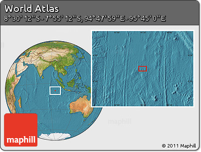 Satellite Location Map of the Area around 8° 12' 42" S, 95° 16' 30" E
