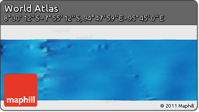 Shaded Relief Panoramic Map of the Area around 8° 12' 42" S, 95° 16' 30" E