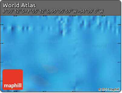Physical Map of the Area around 8° 12' 42" S, 95° 7' 30" W
