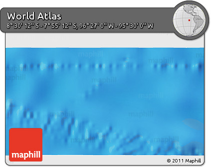 Physical 3D Map of the Area around 8° 12' 42" S, 95° 58' 29" W