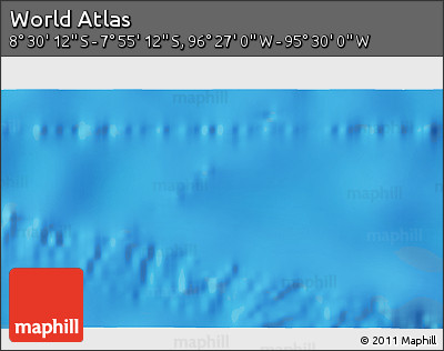 Physical 3D Map of the Area around 8° 12' 42" S, 95° 58' 29" W